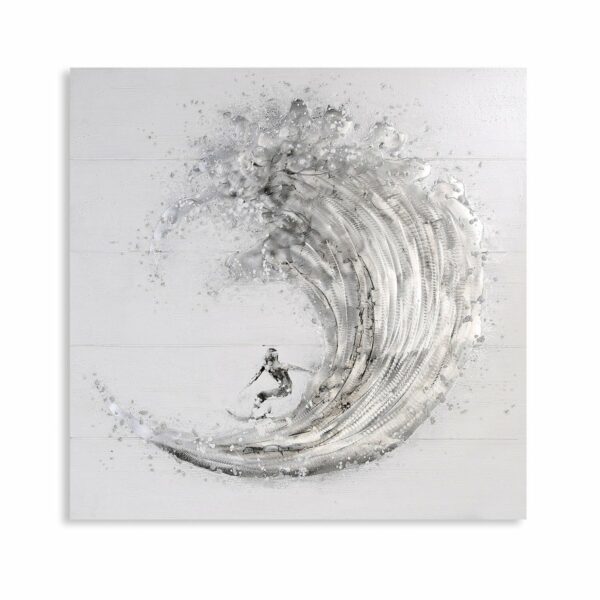 Bild "Surfer" weiß/grau/silber 100x100, von Gilde 1 | Asmondo – Deko, Geschenke und mehr