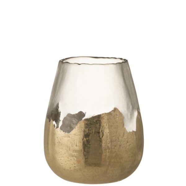 J-Line Kerzenhalter – Teelichthalter Zoe Rond – Glas – Gold – groß 1 | Asmondo – Deko, Geschenke und mehr