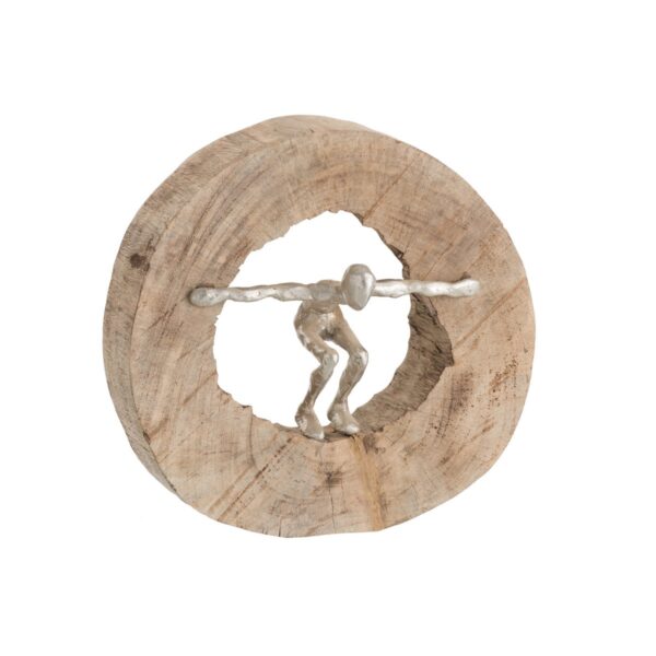 J-Line Figur Jumping - Holz/Aluminium - Natur/Silber 1 | Asmondo – Deko, Geschenke und mehr
