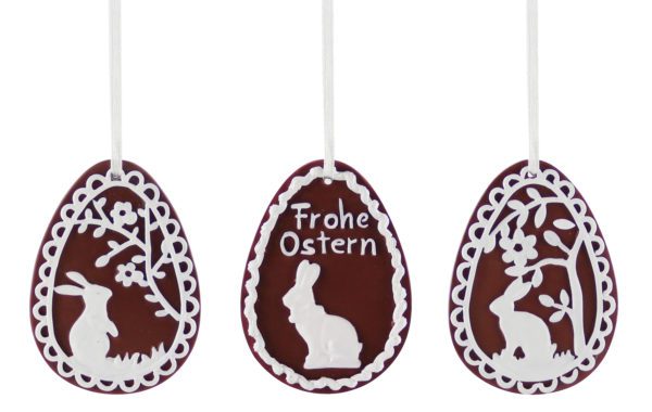 Osteranhänger „Swiss“, 3er-Set, braun, von Kaheku, Höhe 8cm, verschiedene Motive 1 | Asmondo – Deko, Geschenke und mehr