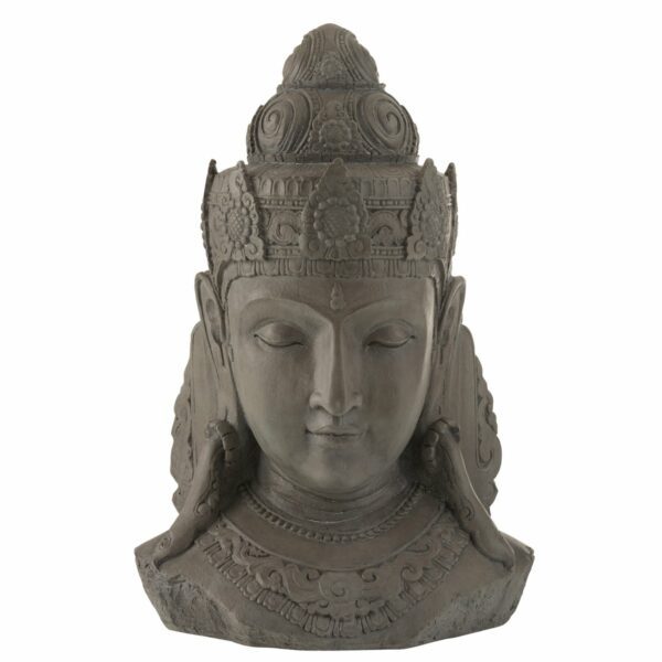 Kopf Buddha Magnesium, Grau, Groß Höhe 83,5 cm, von J-Line by Jolipa 1 | Asmondo – Deko, Geschenke und mehr