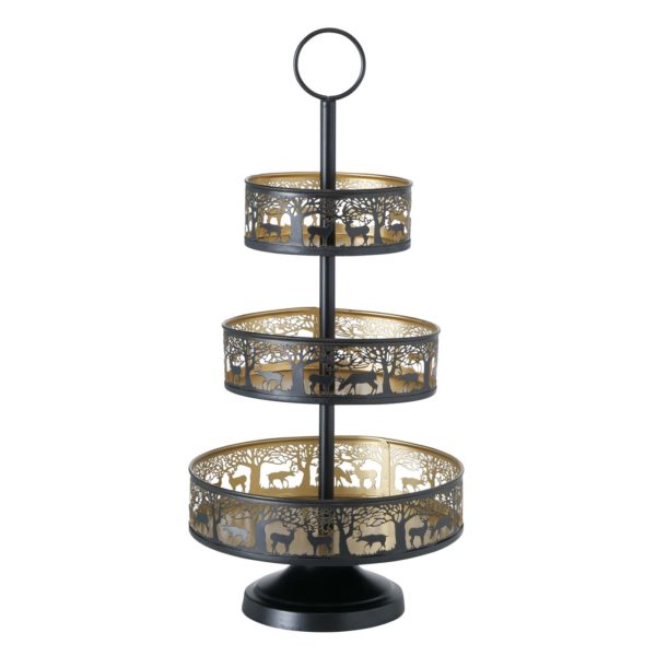 Etagere „Komang“, 23x47cm, Metall, schwarz / goldfarben, von Boltze 1 | Asmondo – Deko, Geschenke und mehr