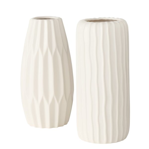 Vase „Aquarel", 2er Set, aus Steingut, H25,50cm, von Boltze, weiß 1 | Asmondo – Deko, Geschenke und mehr