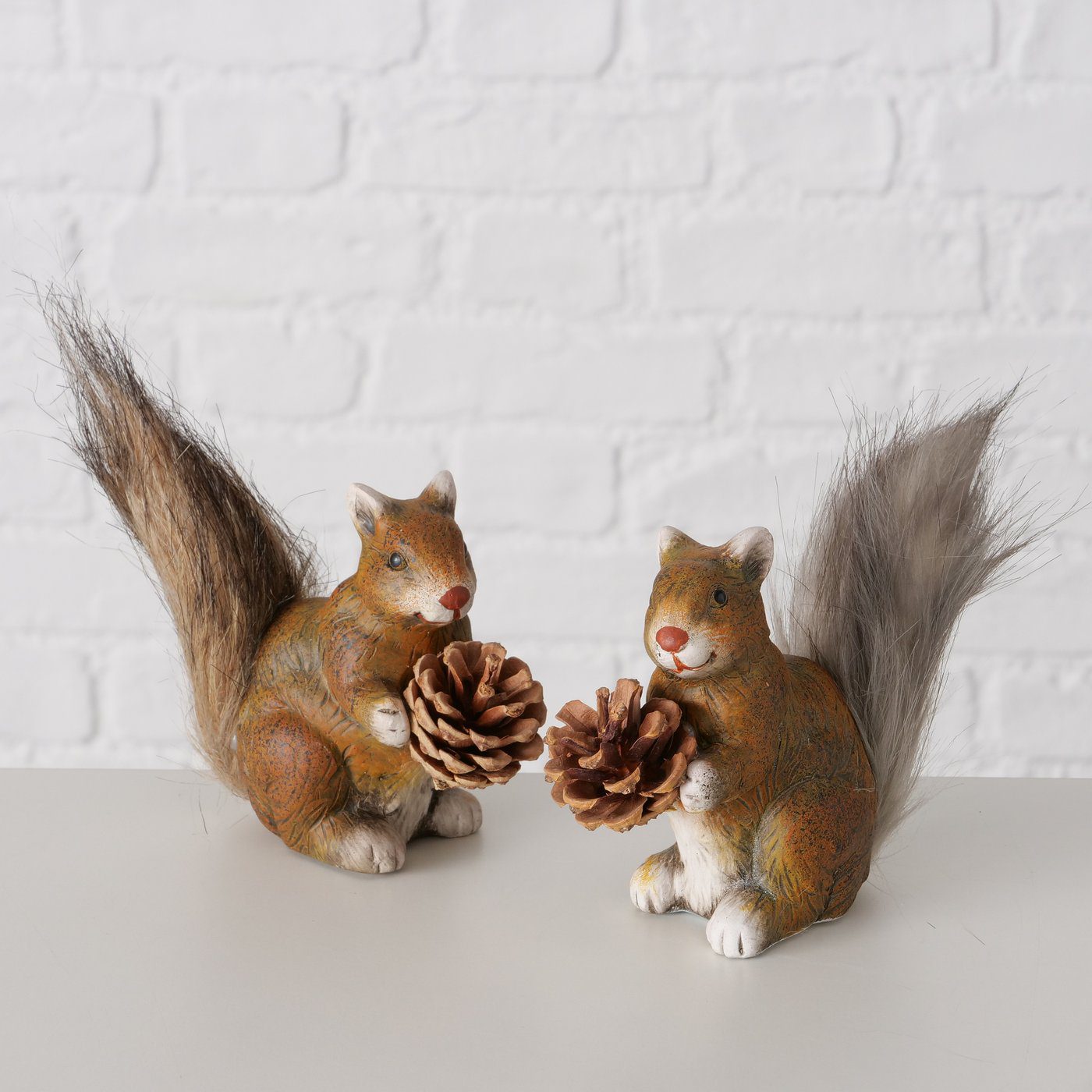 🍁🐿️🍂Dekofigur Eichhörnchen „ Manulo“, 2er Keramik Set