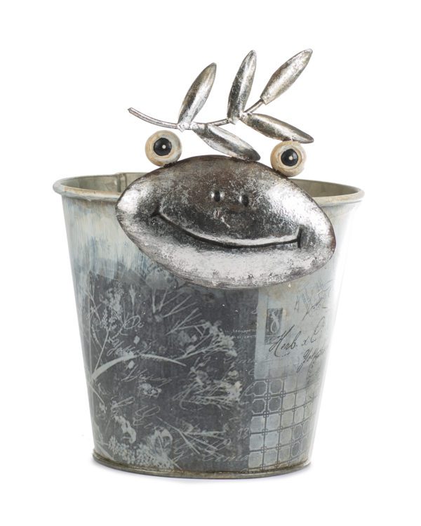 Blumenübertopf Frosch, Metall, von Baden, Durchmesser 12cm, Höhe 18cm 1 | Asmondo – Deko, Geschenke und mehr