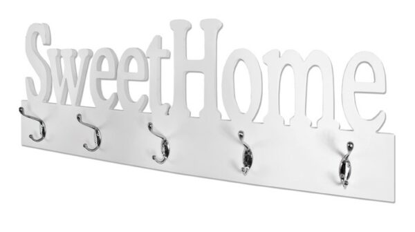 Haku – Wandgarderobe,"Sweet Home" weiß-chrome, B 74 cm 1 | Asmondo – Deko, Geschenke und mehr