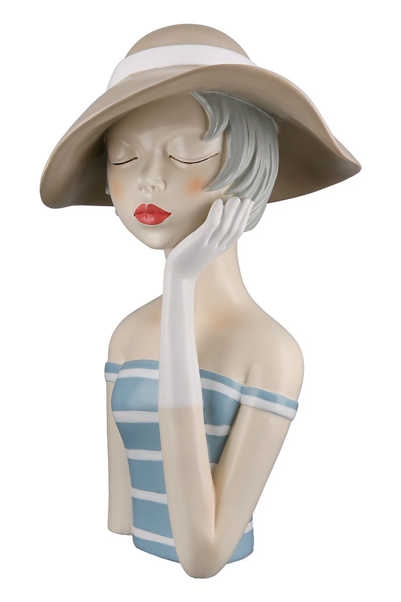 Hut, Figur von Poly cremefarbenem Gilde mit H32cm, \