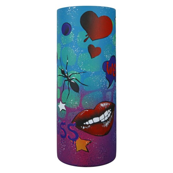 Glas Zylindervase „Street Art“, D12xH30cm, von Gilde 1 | Asmondo – Deko, Geschenke und mehr