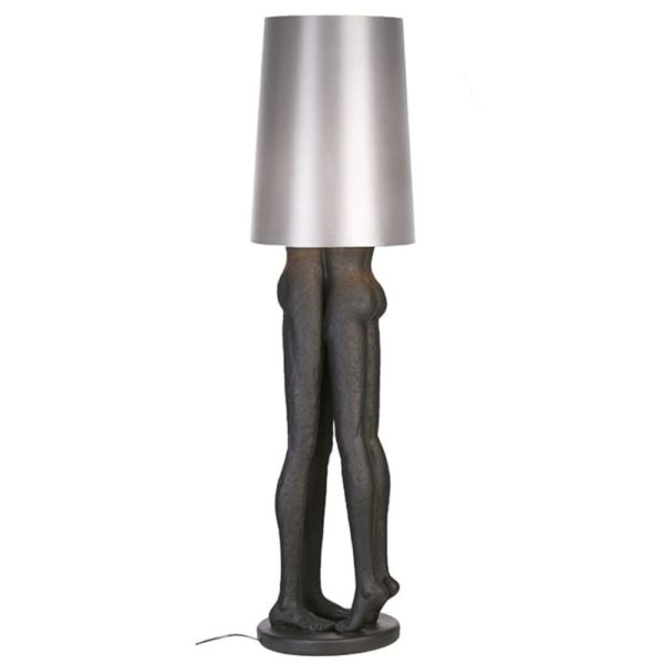 Stehlampe „Kissing Couple“, schwarz / silberfarben, Höhe 156cm, von Gilde 1 | Asmondo – Deko, Geschenke und mehr