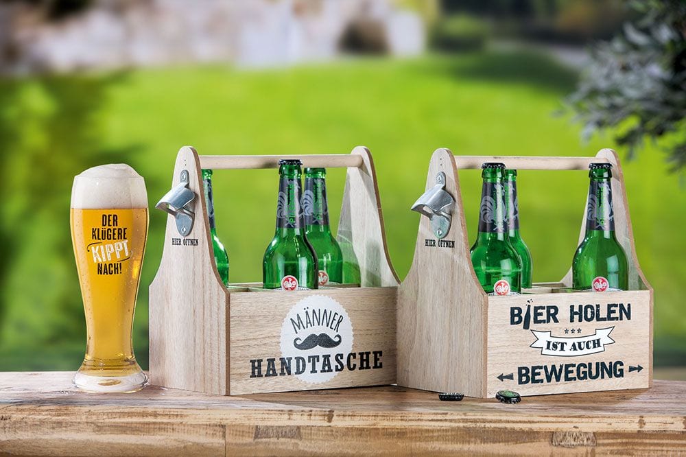 6er-Flaschenträger „Bier holen ist auch Bewegung“