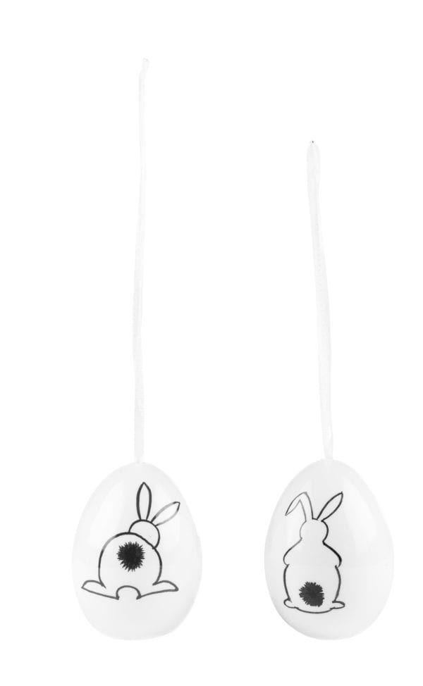 Anhänger Ei mit Hase, 2er Set aus Porzellan, Höhe 8cm, von Baden 1 | Asmondo – Deko, Geschenke und mehr