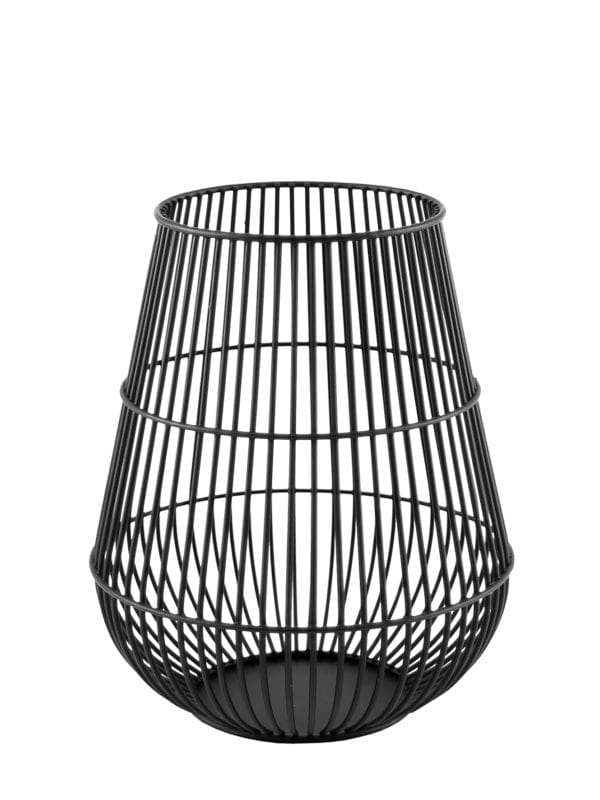 Windlicht „Hanora“ mit Glas, Metall, schwarz, Höhe 28,5cm, von Kaheku 1 | Asmondo – Deko, Geschenke und mehr