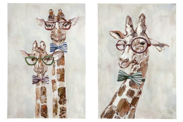 Bild Giraffen mit Brille und Fliege, 2er Set 1 | Asmondo – Deko, Geschenke und mehr