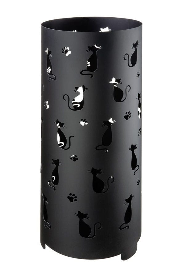 Schirmständer „Cats", Metall pulverbeschichtet, schwarz, D21x55cm, von Gilde 1 | Asmondo – Deko, Geschenke und mehr