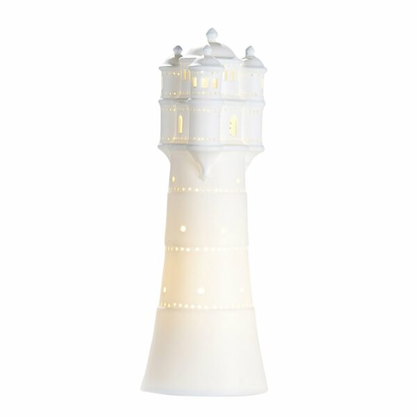 Porzellan Lampe Leuchtturm, H 35 cm, von Gilde 1 | Asmondo – Deko, Geschenke und mehr