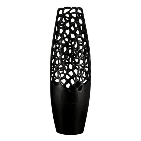 Aluminium Vase "Osaka" schwarz H.59cm 1 | Asmondo – Deko, Geschenke und mehr