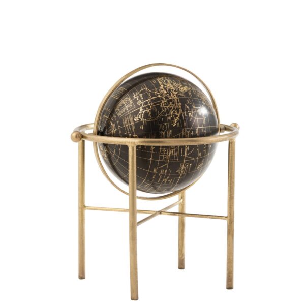 J-Line Globe Vintage – Eisen/Kunststoff – Gold/Schwarz – groß 1 | Asmondo – Deko, Geschenke und mehr