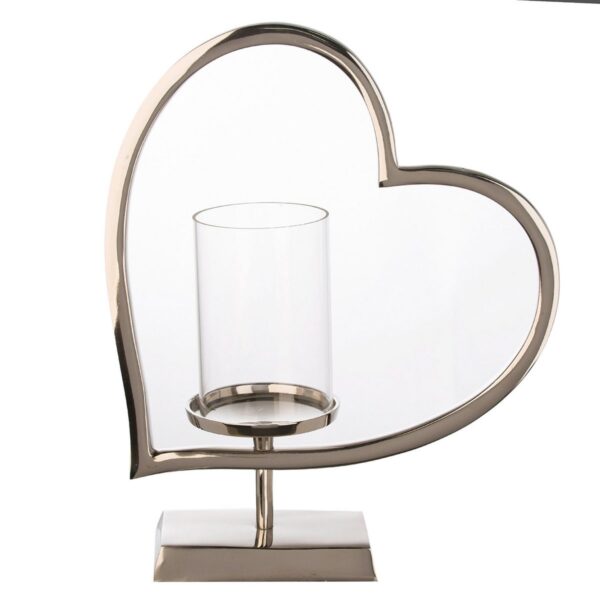 Aluminium/Glas Leuchter "Amor" silber, glänzend H.34cm 1 | Asmondo – Deko, Geschenke und mehr