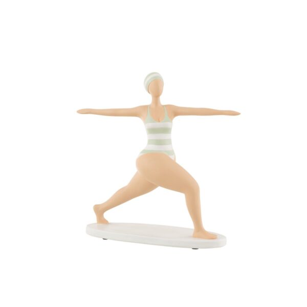 Skulptur Frau Yoga Stretch Poly Grün, H 30cm, von J-Line 1 | Asmondo – Deko, Geschenke und mehr
