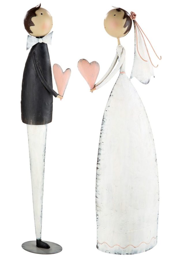 Metall Figur "Braut + Bräutigam" im 2er Set, Höhe 60cm, Handarbeit, von Gilde 1 | Asmondo – Deko, Geschenke und mehr