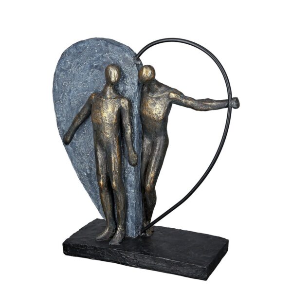 Poly Metall Skulptur"Heartbeat", H31cm, von Gilde 1 | Asmondo – Deko, Geschenke und mehr