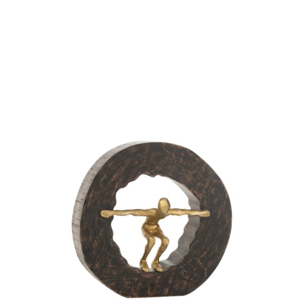 J-Line Figur Falling - Holz/Metall - Schwarz/Gold 1 | Asmondo – Deko, Geschenke und mehr