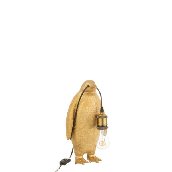 J-Line Tischlampe Pinguin – Harz – Gold – klein 1 | Asmondo – Deko, Geschenke und mehr