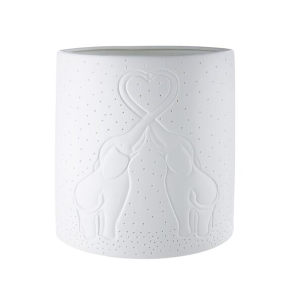 Porzellan Lampe "Elefantenliebe", H20cm, von Gilde 1 | Asmondo – Deko, Geschenke und mehr
