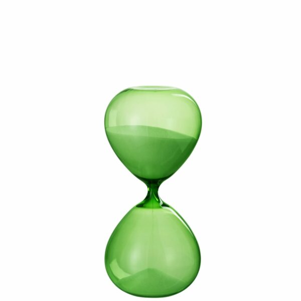 Sanduhr-Glas Hellgrün, von J-Line, Glas, D14x30cm 1 | Asmondo – Deko, Geschenke und mehr