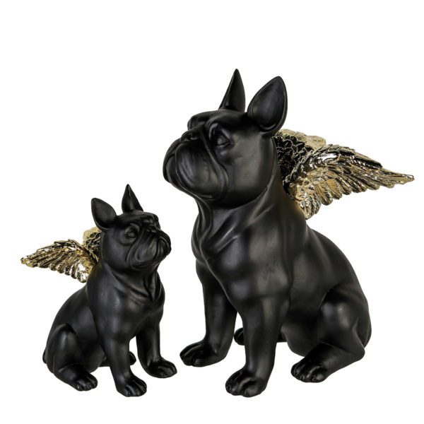 Figur „Flying Bulli“, schwarz / goldfarben, von Gilde, 20x14x25cm 1 | Asmondo – Deko, Geschenke und mehr