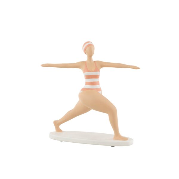 Skulptur Frau Woman Yoga Stretch Poly Orange, H 30cm, von J-Line 1 | Asmondo – Deko, Geschenke und mehr