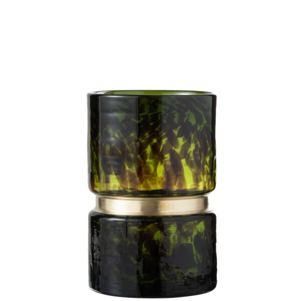 J-Line Vase, gesprenkeltes Glas, Grün/Schwarz/Gold, klein – 23,50 cm hoch 1 | Asmondo – Deko, Geschenke und mehr
