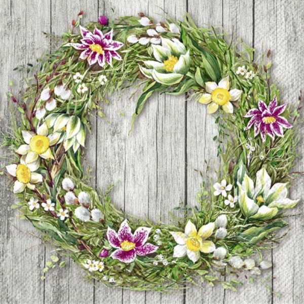 Lunchservietten Spring wreath