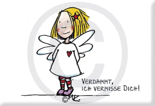 Magnet: „Verdammt, ich vermisse Dich!“, 8x5,5cm, von Sweet Design by Nala 1 | Asmondo – Deko, Geschenke und mehr