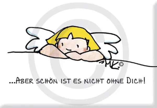 Magnet: „Aber schön ist es nicht ohne Dich!“, 8x5,5cm, von Sweet Design by Nala 1 | Asmondo – Deko, Geschenke und mehr