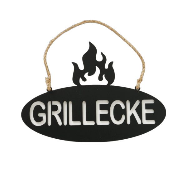 Metallschild „Grillecke“, zum Aufhängen, L38cmx27cm, Handarbeit, von Boltze 1 | Asmondo – Deko, Geschenke und mehr