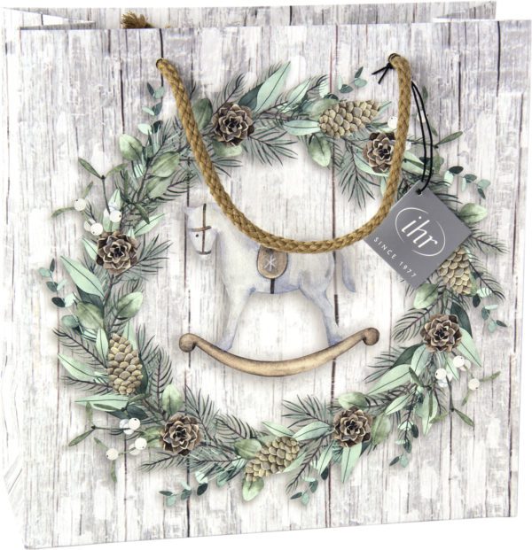 Geschenktasche „White Xmas wreath“ 25x25cm, von Ihr Ideal Home Range 1 | Asmondo – Deko, Geschenke und mehr
