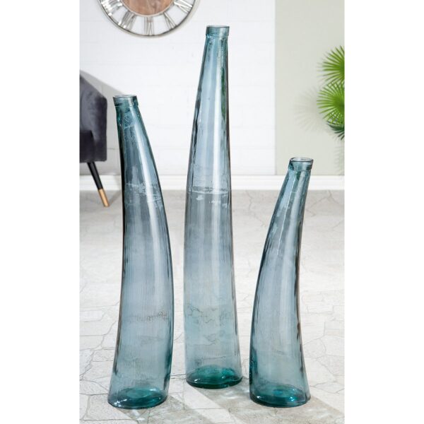 Glas Vase Corno, D20x80cm, blau, von Gilde 1 | Asmondo – Deko, Geschenke und mehr