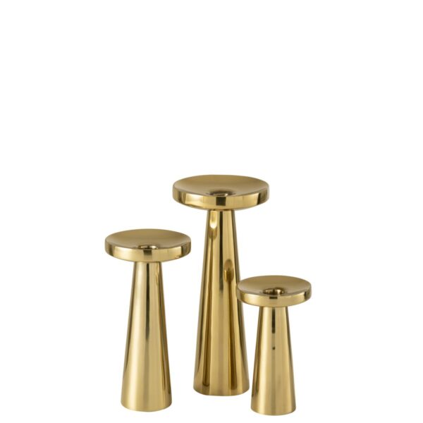 J-Line Set aus drei Kerzenhaltern aus Edelstahl, goldfarben 1 | Asmondo – Deko, Geschenke und mehr