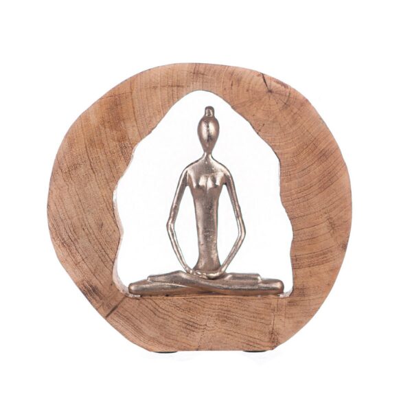 Aluminium/Holz Skulptur "Health" silber H. 27cm 1 | Asmondo – Deko, Geschenke und mehr