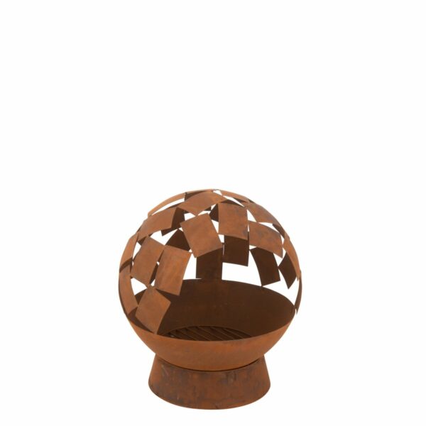 Feuerkorb, rund, abstrakt, Eisenrost. H 58cm, Von J-Line 1 | Asmondo – Deko, Geschenke und mehr