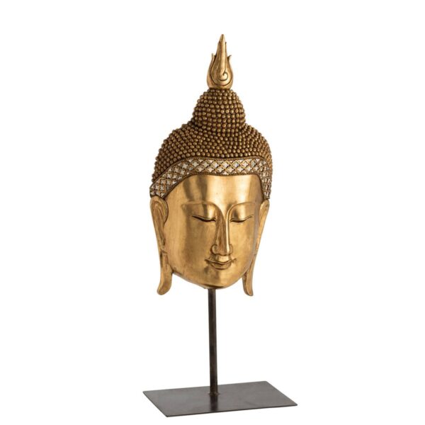 J-Line Buddha Kopf Fuß Poly Gold 1 | Asmondo – Deko, Geschenke und mehr