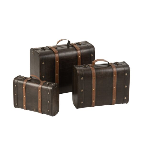 J-Line-Set mit 3 dekorativen Koffern – Holz – Braun 1 | Asmondo – Deko, Geschenke und mehr
