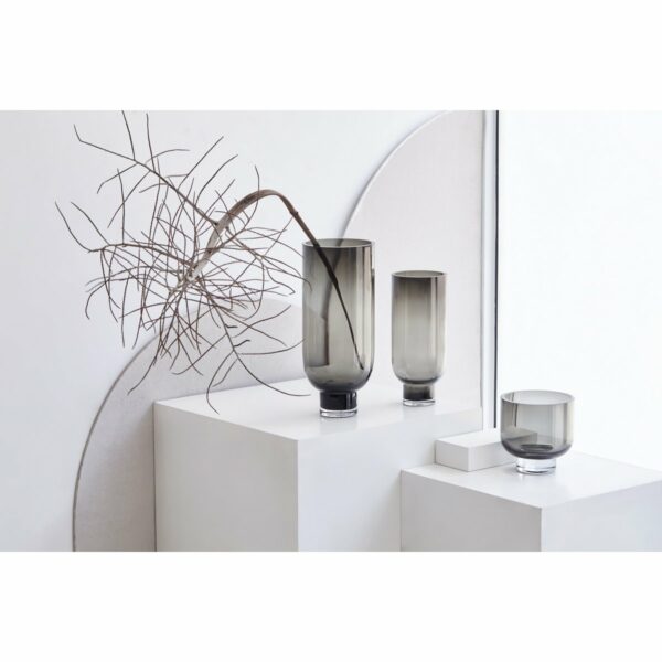 Moderne Luxus-Vase aus 9 mm dickem Glas, dunkelgrau, nüchternes Design, sehr groß, von Element Accessories 1 | Asmondo – Deko, Geschenke und mehr