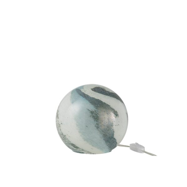 J-Line Dany Stripes Runde Tischlampe - Glas - Blau/Grün - S 1 | Asmondo – Deko, Geschenke und mehr