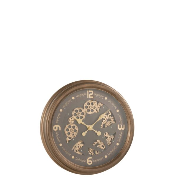 J-Line Radars Uhr mit arabischen Ziffern – Metall/Glas – Gold – Ø 52 cm 1 | Asmondo – Deko, Geschenke und mehr