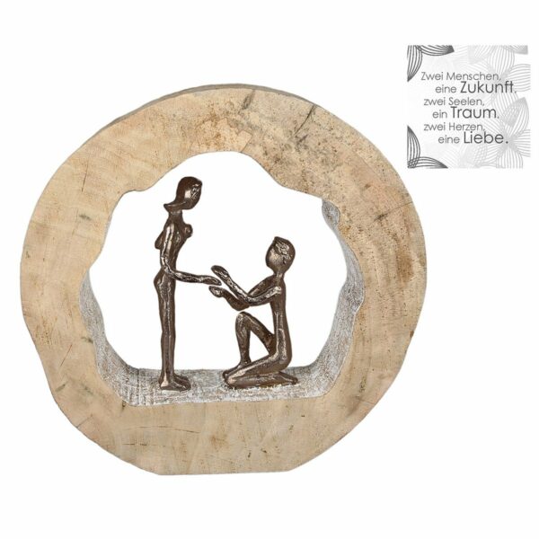 Skulptur"Antrag"bronzefarben.,Holz/Alu. H.28cm, von Gilde 1 | Asmondo – Deko, Geschenke und mehr