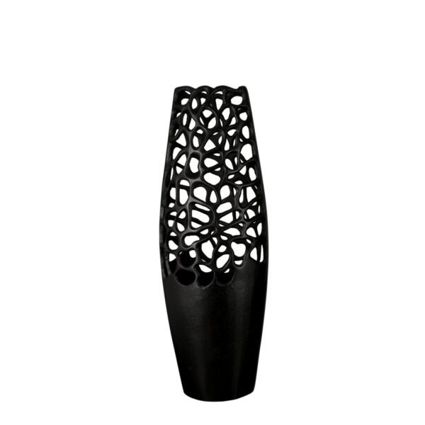 Aluminium Vase "Osaka" schwarz H.49cm, von Gilde 1 | Asmondo – Deko, Geschenke und mehr