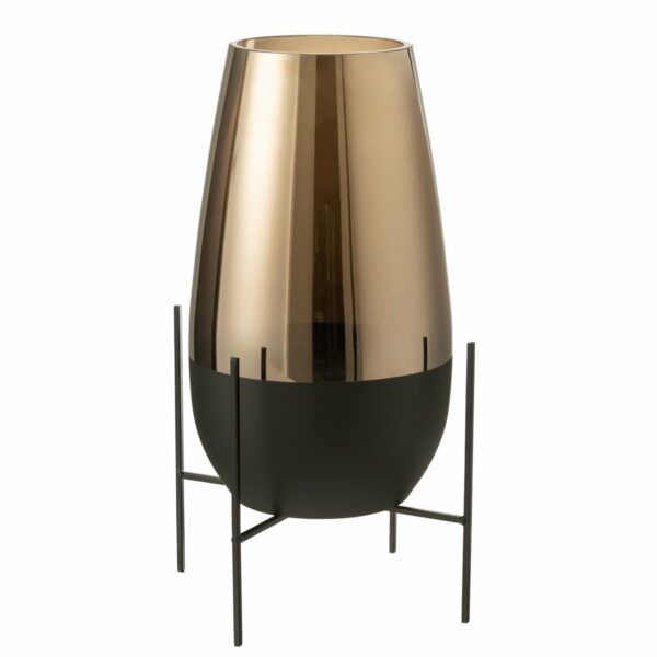 J-Line Vase Milan Glas Gold/Schwarz – 475 mm hoch 1 | Asmondo – Deko, Geschenke und mehr