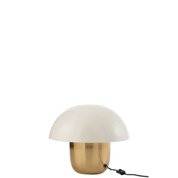J-Line Lampe Mushroom - Eisen - Weiß/Gold - klein 1 | Asmondo – Deko, Geschenke und mehr